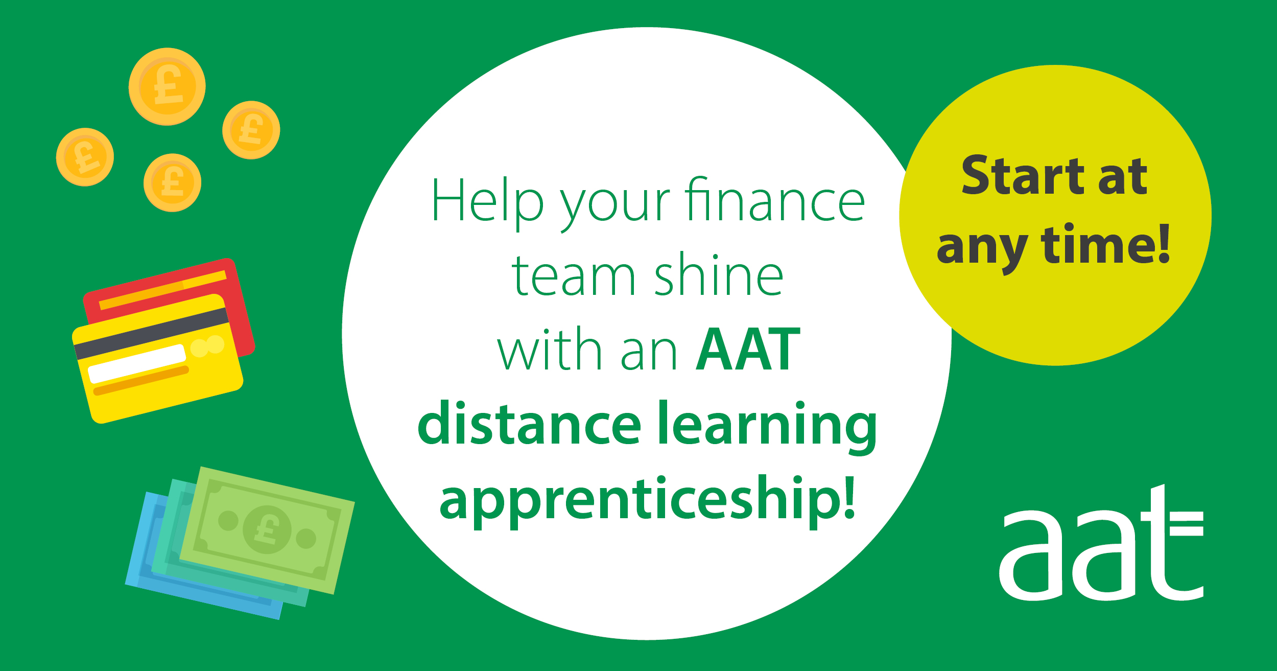 Help your finance team shine with an AAT distance learning apprenticeship!
