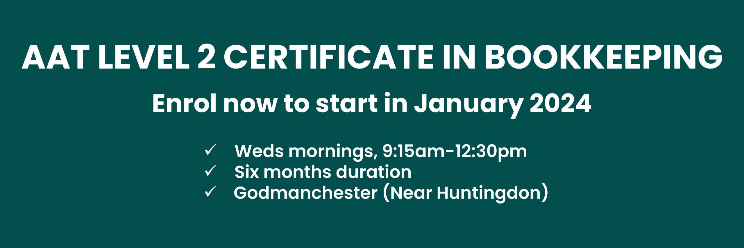 AAT Level 2 Bookkeeping Jan 2024 Start