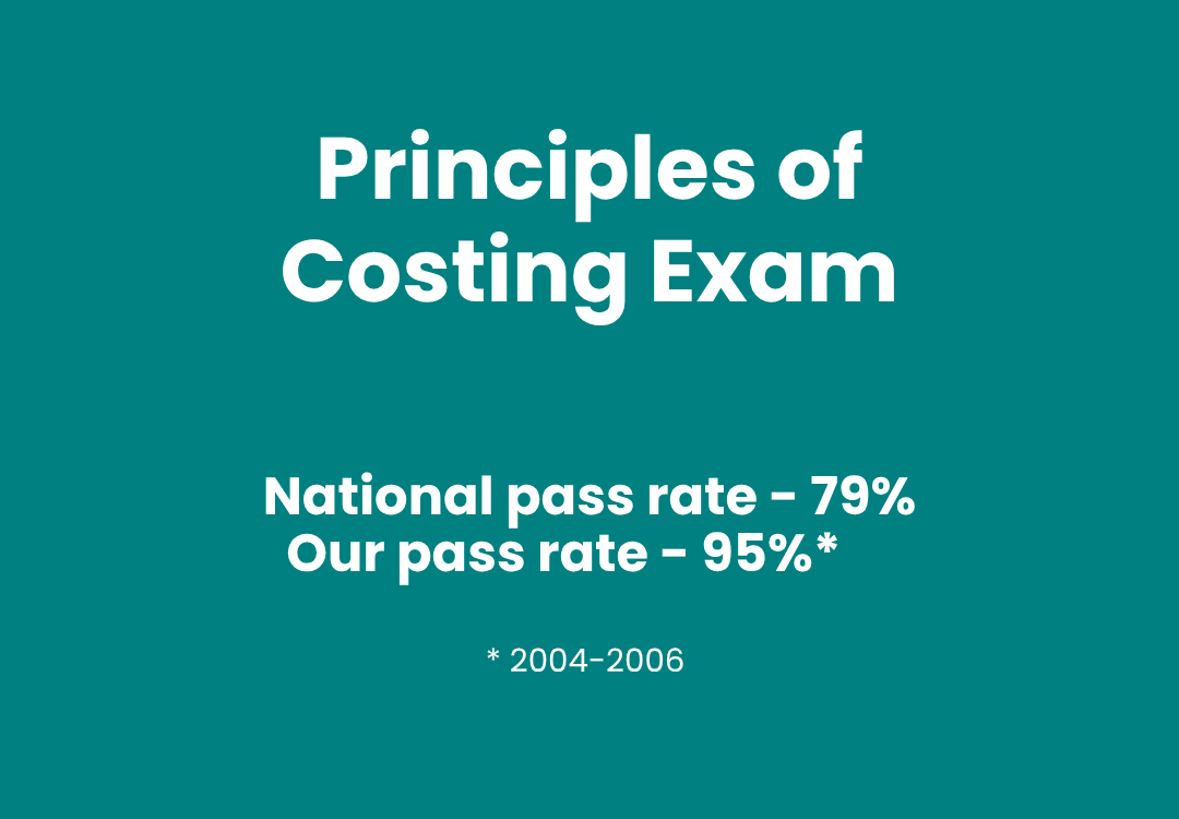 AAT Principles of Costing Exam pass rates