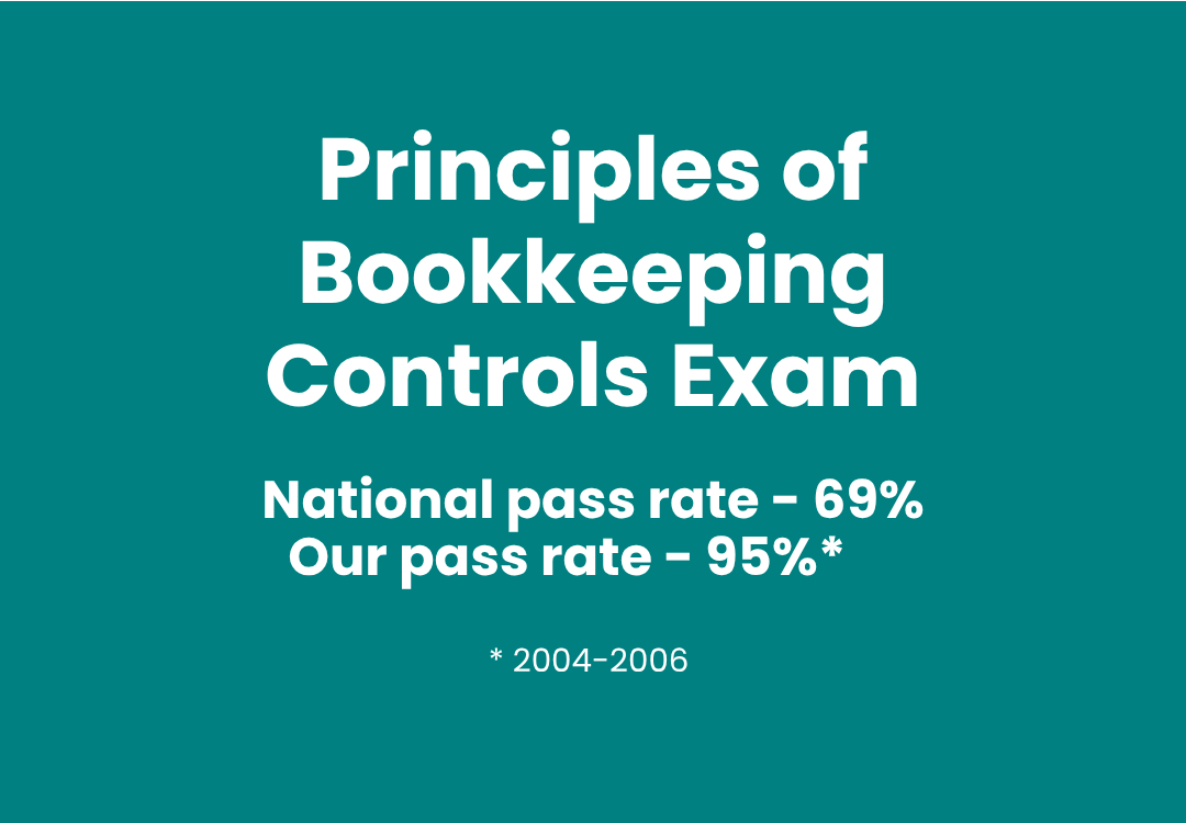Principles of Bookkeeping Controls Exam pass rates